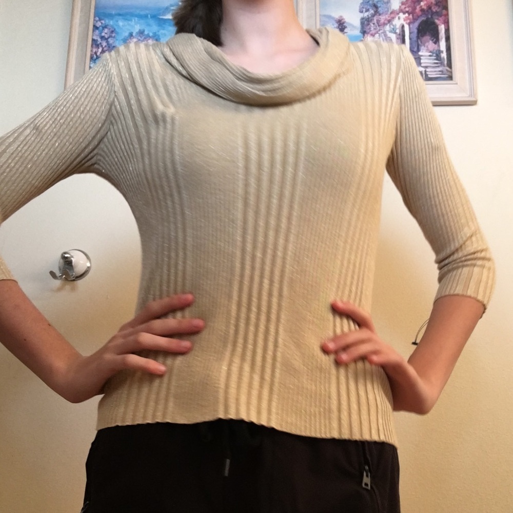 Joseph A. Gold knit shirt sweater
